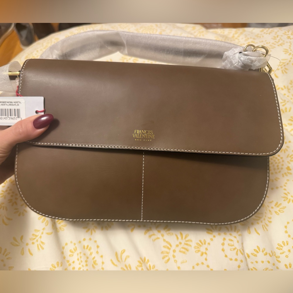 Frances Valentine Maddy Crossbody Bag Brown Leather NWT - Picture 8 of 9